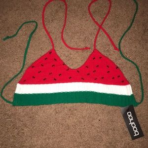 Watermelon knitted halter top